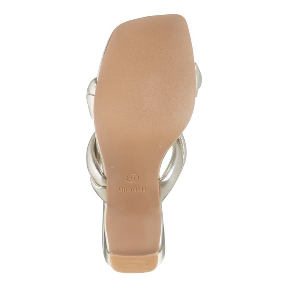 OPEN Edit Remy Twist Gold Sandal Heels Size 8 - Picture 5 of 10